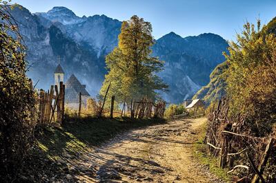 Albania, Albanian Alps mountains, Theti, Teth National Park, autumn