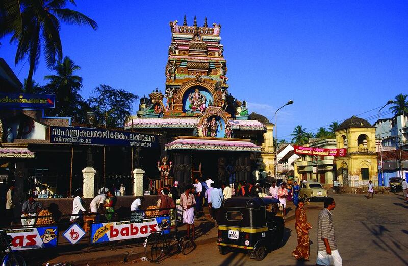 Mahatma Gandhi Road in the thriving city centre of Thiruvananthapuram in Kerala, India, is home to temples, hotels and shops. Getty Images