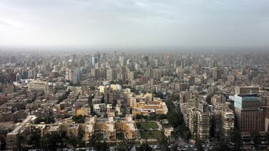 Cairo skyline. Abu Dhabi's ADQ said it will develop Ras El-Hekma, a coastal region located nearly 350 kilometres northwest of Cairo. David Degner / The National
