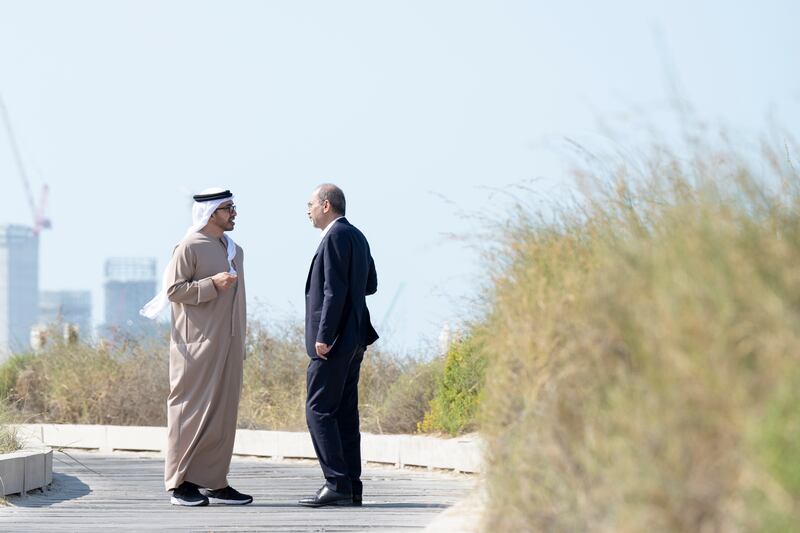 Sheikh Abdullah speaks with Mr Safadi
