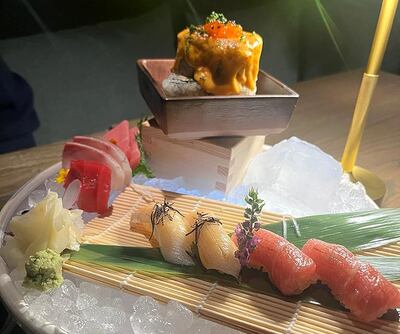 The Clap sushi platter is the best dish of the evening. Paul Carey / The National