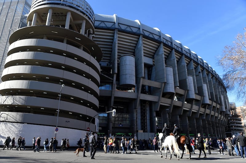 MADRID, SPAIN - FEBRUARY 17:  General view outside the stadium prior to the La Liga match between Real Madrid CF and Girona FC at Estadio Santiago Bernabeu on February 17, 2019 in Madrid, Spain.  (Photo by Denis Doyle/Getty Images)