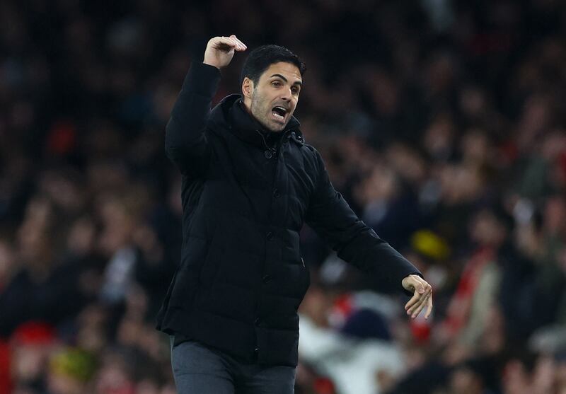 Arsenal manager Mikel Arteta in the game against Newcastle. Reuters