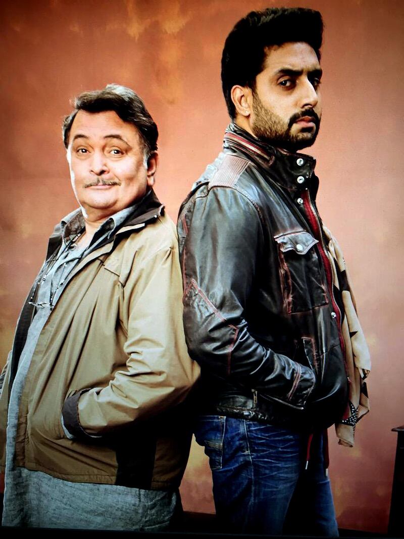 Rishi Kapoor & Abhishek Bachchan From All Is Well Movie. 2015
CREDIT: Courtesy Cloud Media Productions *** Local Caption ***  al28ju-Bolly Summer-All is Well.jpg