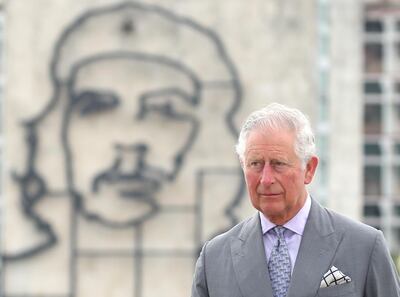 HAVANA, CUBA - MARCH 24:  Prince Charles, Prince Of Wales attends a wreath laying ceremony at the Jose Marti Memorial on March 24, 2019 in Havana, Cuba. (Photo by Chris Jackson/Getty Images,)