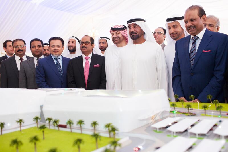 Dubai, United Arab Emirates, April 19h, 2017. Foundation Stone Laying Ceremony of a new Shopping Mall in Dubai Silicon Oasis. HH Sheikh Ahmed Bin Saeed Al Maktoum- Chairman of Dubai Silicon Oasis was present at the event.
Anna Nielsen for The National. *** Local Caption ***  19.04.17_OasisMall_AnnaNielsen04.JPG