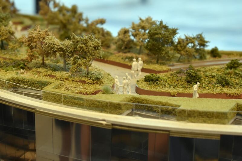Miniature carving of rooftop gardens for Battersea Power Station project. Shafi Musaddique / The National