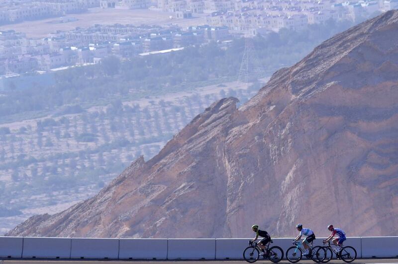 Riders during Stage 3 of the UAE Tour, on Tuesday February 25. AFP