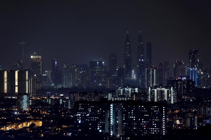 The Petronas Twin Towers as lights were dimmed during the Earth Hour in Kuala Lumpur, Malaysia. Reuters