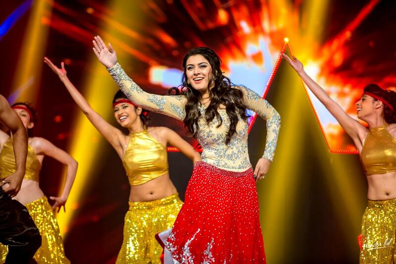 Hansika Motwani performs on Friday night at the Siima Awards in Sharjah. Picture courtesy of Siima