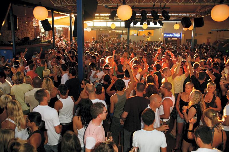 Crowds on the Terrace dancefloor, Space Club, Ibiza 2006. (Photo by: PYMCA/UIG via Getty Images)