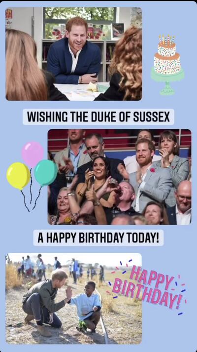 The Duke and Duchess of Cambridge posted birthday wishes to Prince Harry on Instagram