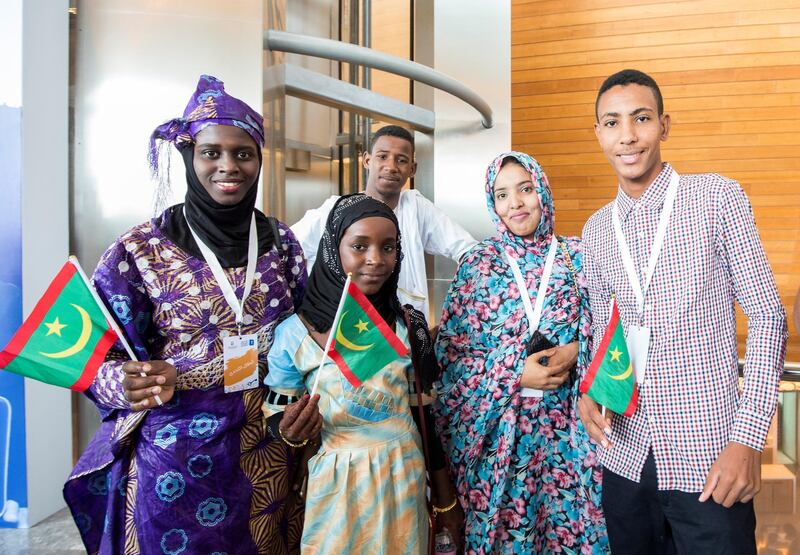 DUBAI, UNITED ARAB EMIRATES, 30 OCTOBER 2018 - Participants from different schools at the closing ceremony of the third edition of Arab Reading at Dubai Opera, Sheikh Mohammed Bin Rashid Boulevard.  Leslie Pableo for The National for Anam Rizvi's story