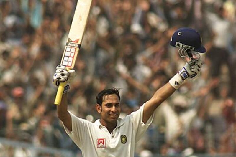 VVS Laxman during his iconic double century against Australia in the 2001 Kolkata Test. Allsport