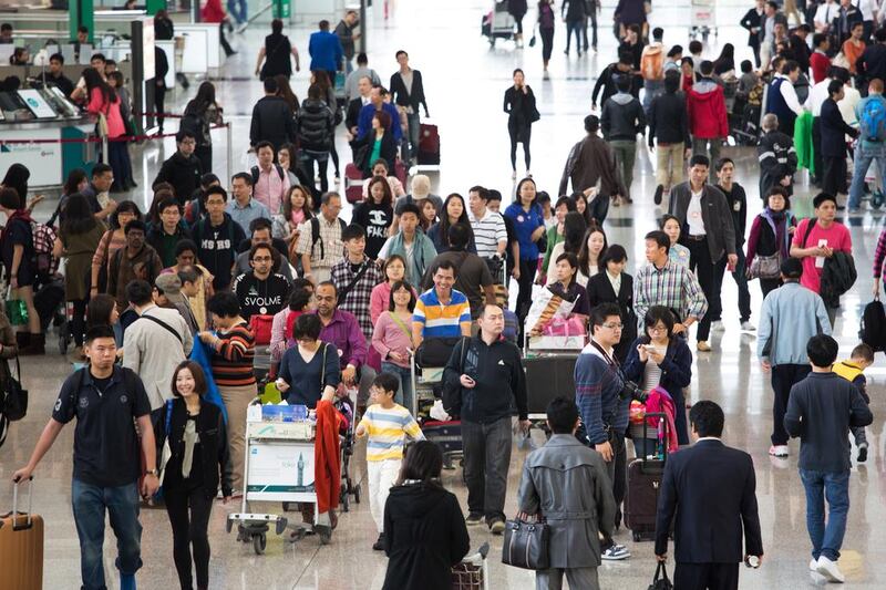 File picture of Chek Lap Kok Airport in Hong Kong. The behaviour of Chinese air travellers has emerged in recent months as a national scandal, and given their increasing number as more and more Chinese travel overseas, the scandal is making the rounds globally as well. Lam Yik Fei/Bloomberg