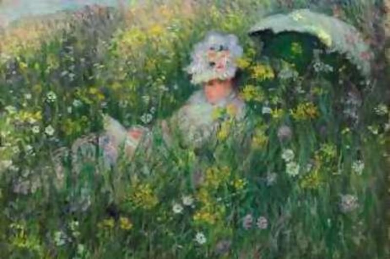October 2008-provided image of Monet's Dans la Prairie, part of the Christie's per auction show in Emirates Palace on Oct 26th, 27th.Courtesy Christie's