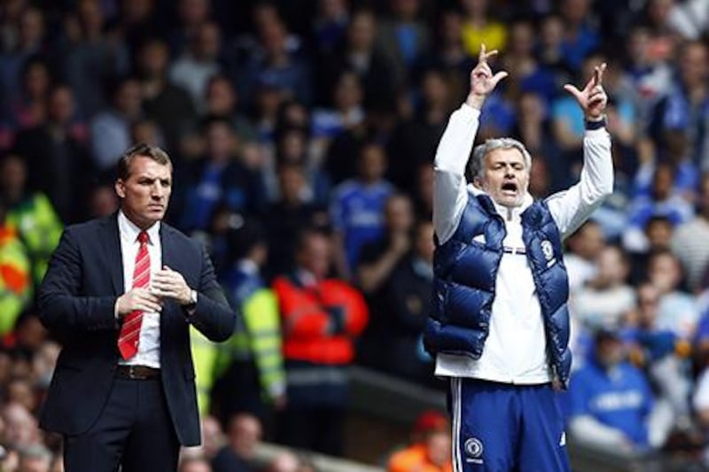 Brendan Rodgers, left, is optimistic about Liverpool's style of play. Darren Staples / Reuters