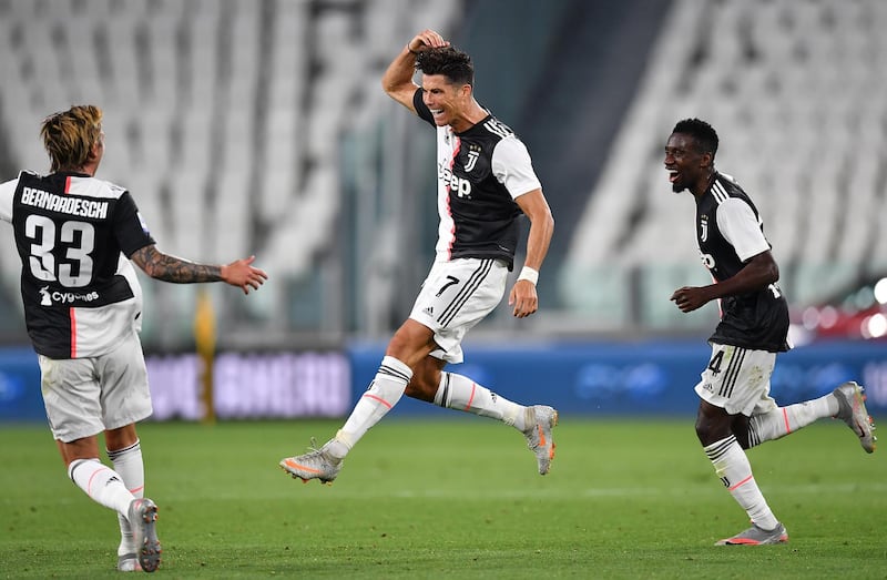 Cristiano Ronaldo the opening goal against Sampdoria. Getty