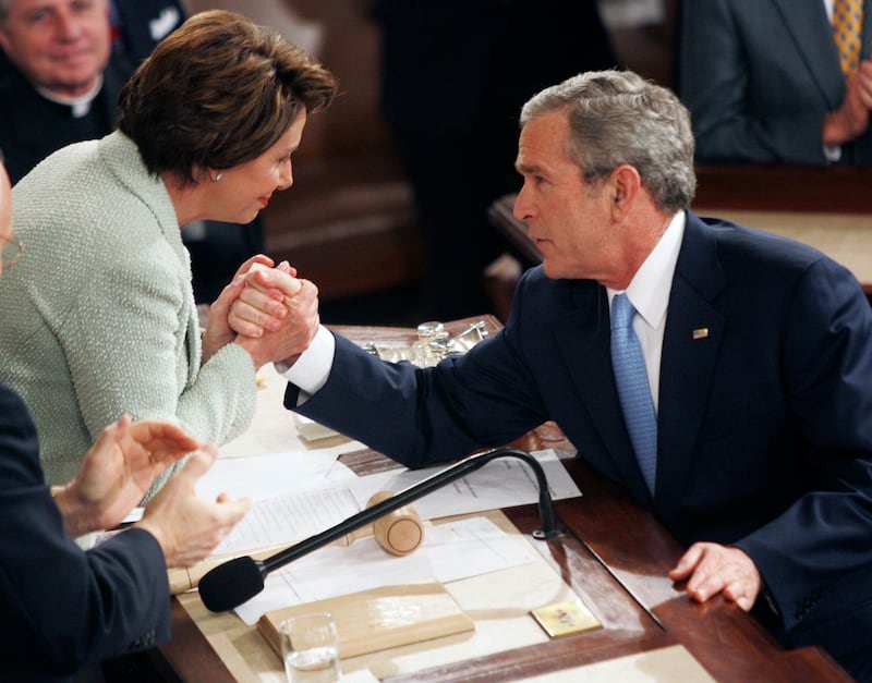 The 82-year-old has been speaker under four US presidents, including George W Bush in 2007. AP