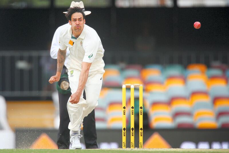 Australian bowler Mitchell Johnson, during the first cricket test match between Australia and New Zealand in Brisbane November 8, 2015. REUTERS/Patrick Hamilton