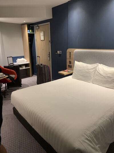 Kate Freed took this picture of the room she shared with her husband Alex in hotel quarantine at the Holiday Inn Express at Heathrow Terminal 4. PA