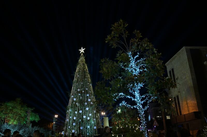A Christmas tree stands tall in Byblos, Lebanon, once more. The city could not afford a tree last year. Finbar Anderson / The National