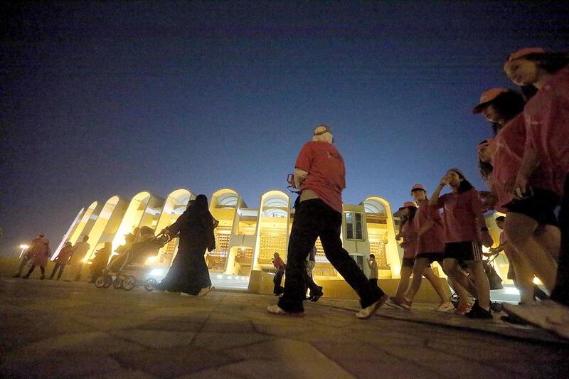 A reader says campaigns such as this one, held at Zayed Sports City in Abu Dhabi on Friday, are necessary to generate awareness among women about the importance of regular screening. Satish Kumar / The National

