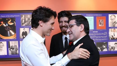 Canadian Prime Minister Justin Trudeau meets the Hadhads. Photo: Peace by Chocolate / VOX Management Agency