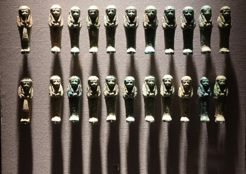A series of bronze funerary statues of King Psusennes I