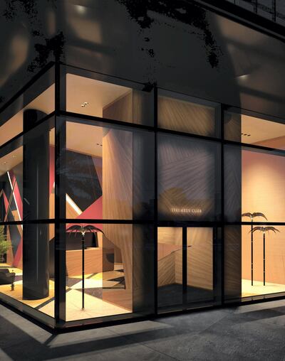 A rendering of the ground floor entrance of The Arts Club Dubai. Courtesy The Arts Club