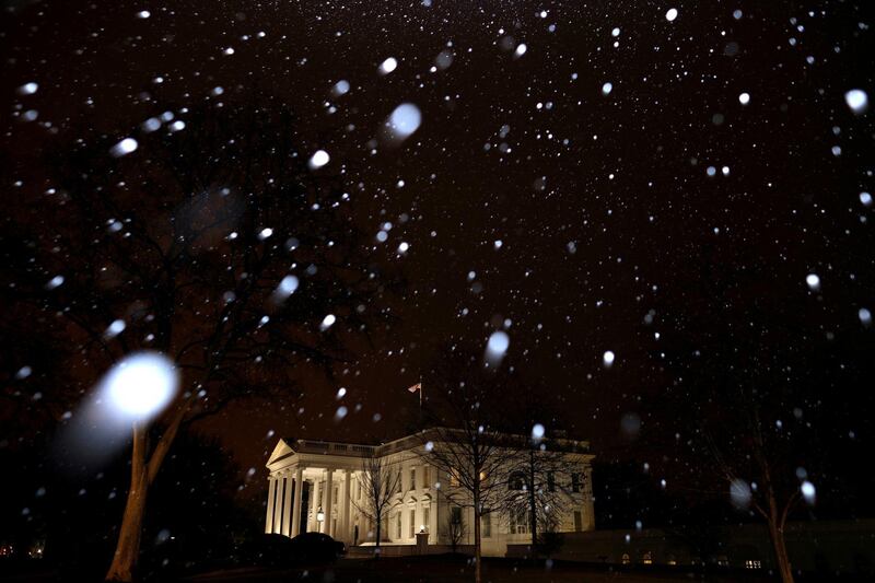 Heavy snowfall at the White House. Reuters