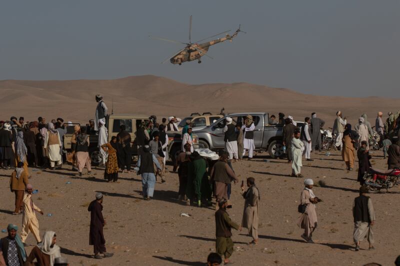 A Taliban government official arrives to attend funeral prayers. Mahab Azizi for The National