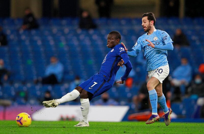N’Golo Kante, 3 - A horrible day at the office that saw him regularly chasing shadows as City ran the Chelsea midfield ragged. His poor pass sparked a slick City counter that resulted in the visitors’ third and his lack of awareness could have cost his side more. Replaced by Billy Gilmour just after the hour. AP