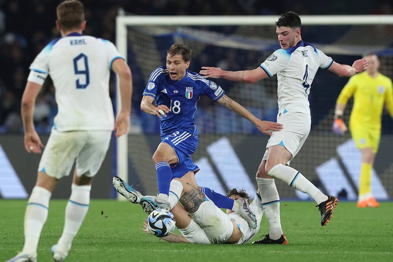 Nicolo Barella - 6. His combative spirit saw him get into a number of scuffles in the first half. A tireless runner, but he lacked that bit of quality to provide the final pass to breach England’s backline.  AP