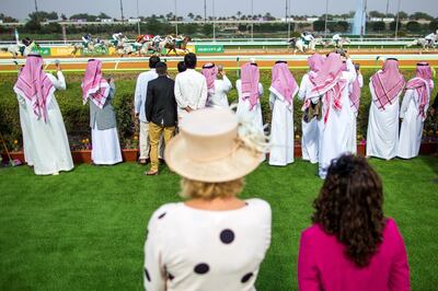 Visitors watching a horse race at the Saudi Cup 2023. Photo: STA