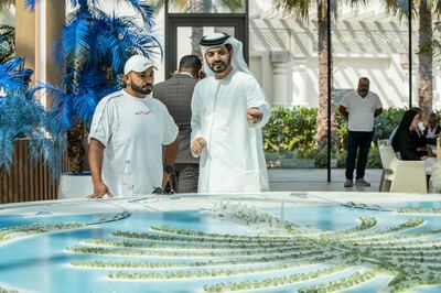 A model of Palm Jebel Ali at Nakheel's sales office in Dubai. Leslie Pableo / The National