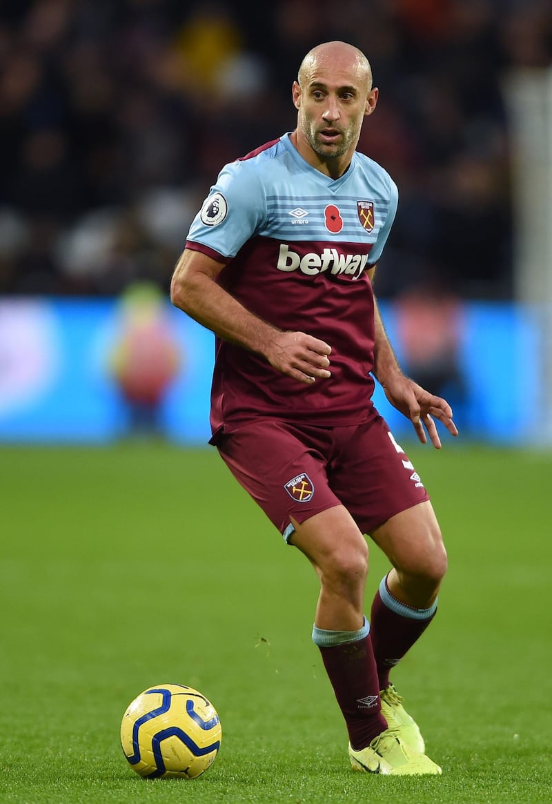 File photo dated 02-11-2019 of West Ham United's Pablo Zabaleta. PA Photo. Issue date: Thursday June 25, 2020. Pablo Zabaleta will leave West Ham when his contract expires on June 30, the Premier League club have announced. See PA story SOCCER West Ham. Photo credit should read Daniel Hambury/PA Wire.