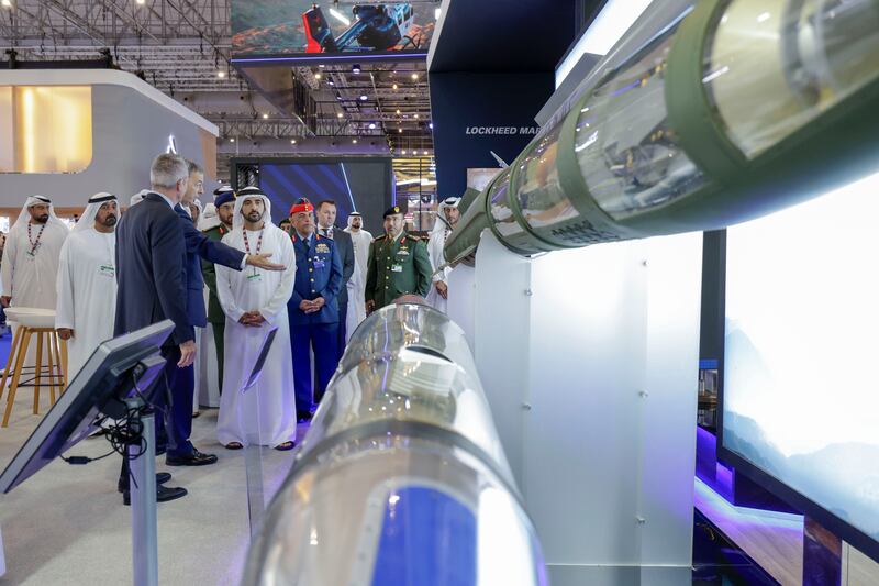 Sheikh Hamdan bin Mohammed, Crown Prince of Dubai, visits the Dubai Airshow, which is taking place at Al Maktoum International Airport until November 17