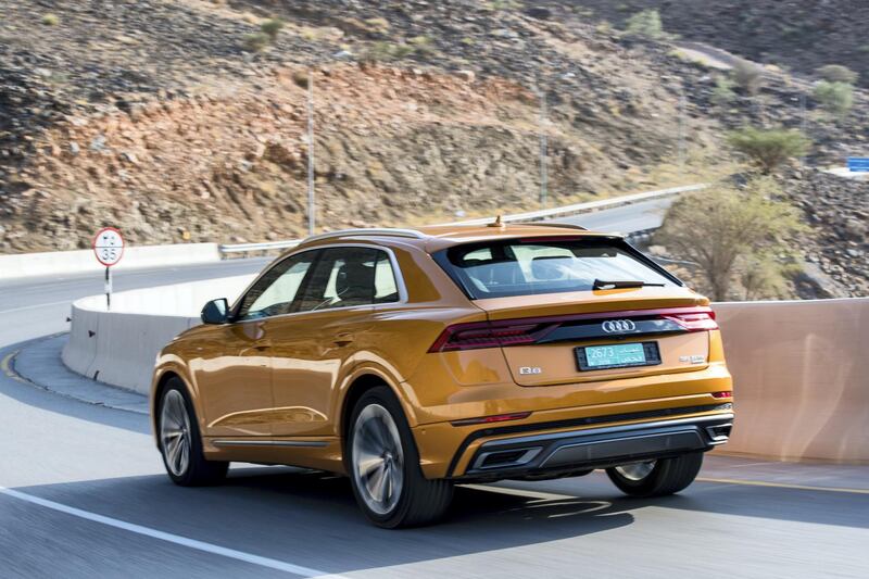 The Q8 can save fuel by coasting when cruising at speeds of between 55kph to 160kph. Audi