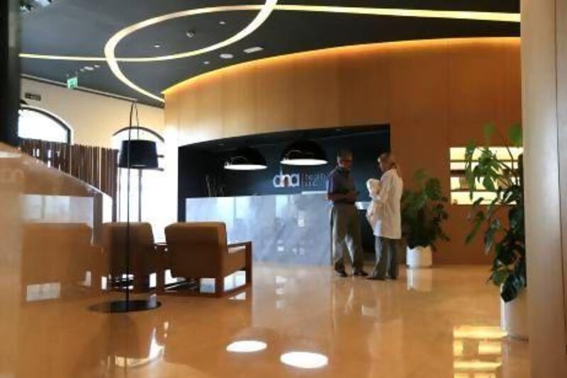 The reception area at the DNA Center for Integrative Medicine & Wellness at the St Regis Resort on Saadiyat Island in Abu Dhabi. Ravindranath K / The National