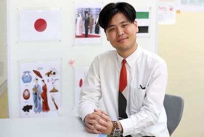 Japanese teacher Hozumi Takigawa believes the language programme also introduces pupils to his culture. Chris Whiteoak / The National