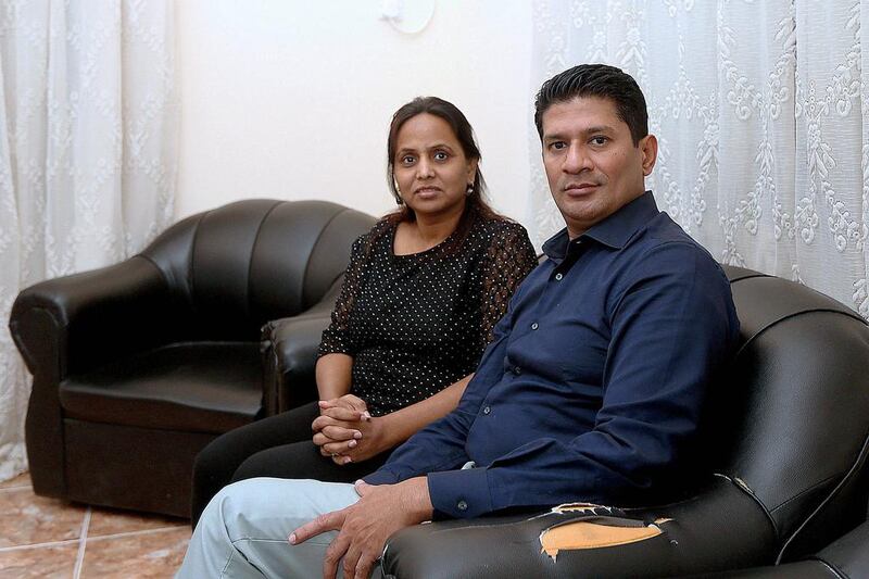 Ravikanta Olivera and Lenson Olivera struggle to both make debt repayments and pay for day-to-day expenses. They were two of many who wrote to The National looking for help with their finances. Satish Kumar / The National