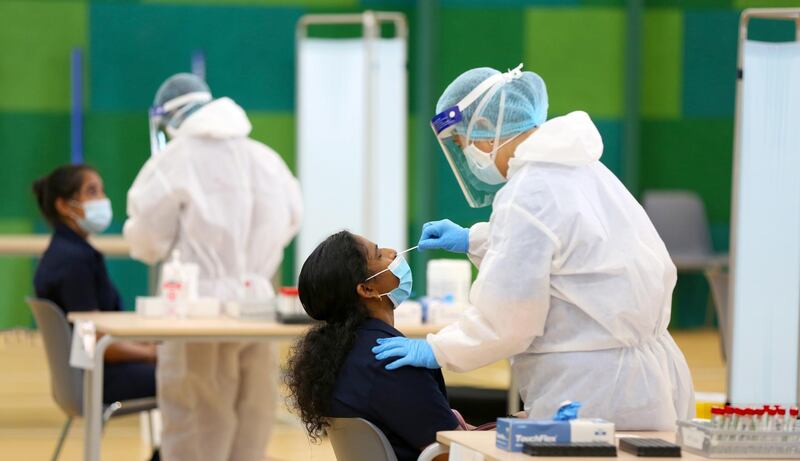 Thousands of teachers and staff working at private schools in Dubai were screened for Covid-19 before the start of the last academic year. Photo: Dubai Health Authority