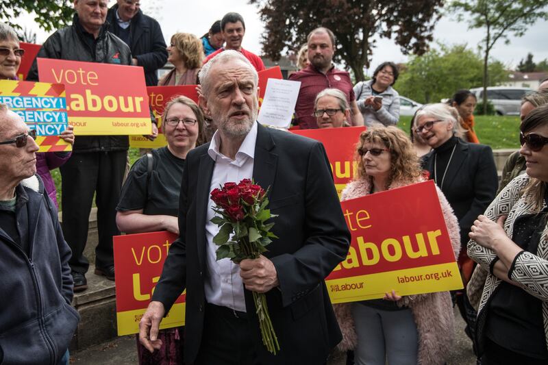 Then-party leader Jeremy Corbyn during a 2017 visit to Oxford
