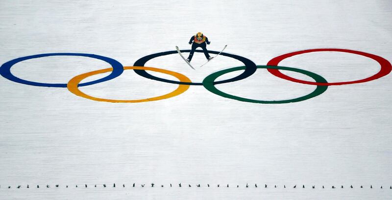 Fabian Riessle of Germany competes in the Nordic Combined Events at the Pyeongchang 2018 Winter Olympics - Men’s Team Gundersen LH competition. Dominic Ebenbichler / Reuters