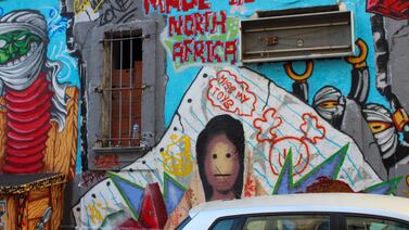 Graffiti on the walls of Tunis. Ghaya Ben Mbarek / The National
