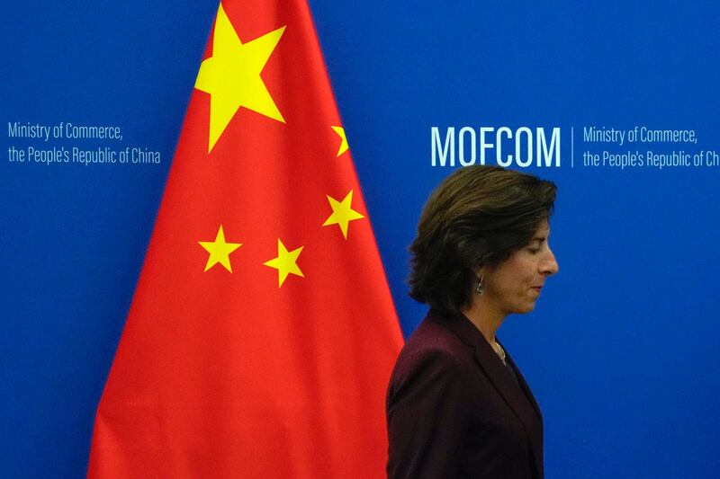 US Commerce Secretary Gina Raimondo has emphasised the importance of a stable economic relationship with China during talks in Beijing. Getty Images