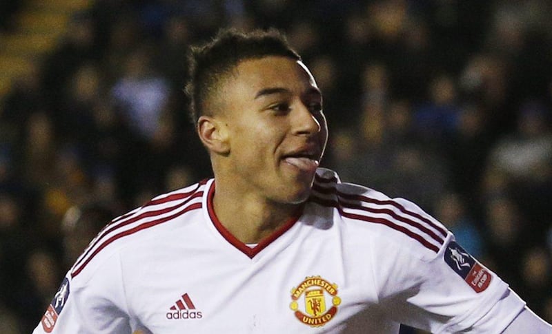 Football Soccer - Shrewsbury Town v Manchester United - FA Cup Fifth Round - Greenhous Meadow - 22/2/16Manchester United's Jesse Lingard celebrates scoring their third goalReuters / Andrew YatesLivepicEDITORIAL USE ONLY. No use with unauthorized audio, video, data, fixture lists, club/league logos or "live" services. Online in-match use limited to 45 images, no video emulation. No use in betting, games or single club/league/player publications.  Please contact your account representative for further details.