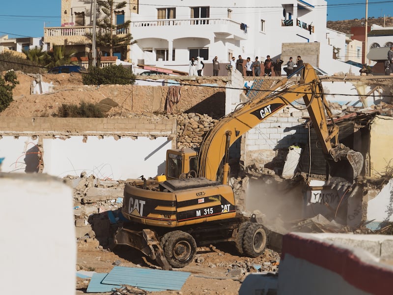 Bulldozing in the surfing town of Imsouane, Morocco, where some residents were given only a day's notice to leave their homes. All photos: Nick Pescetto for The National 