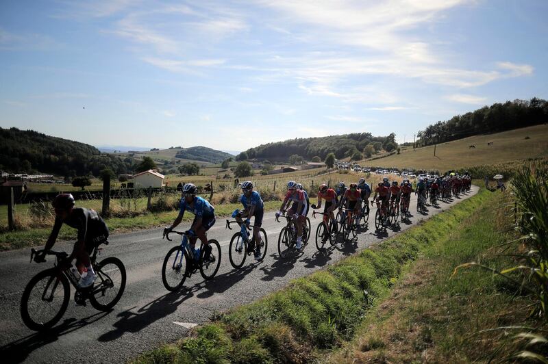 The peloton during Stage 14. EPA